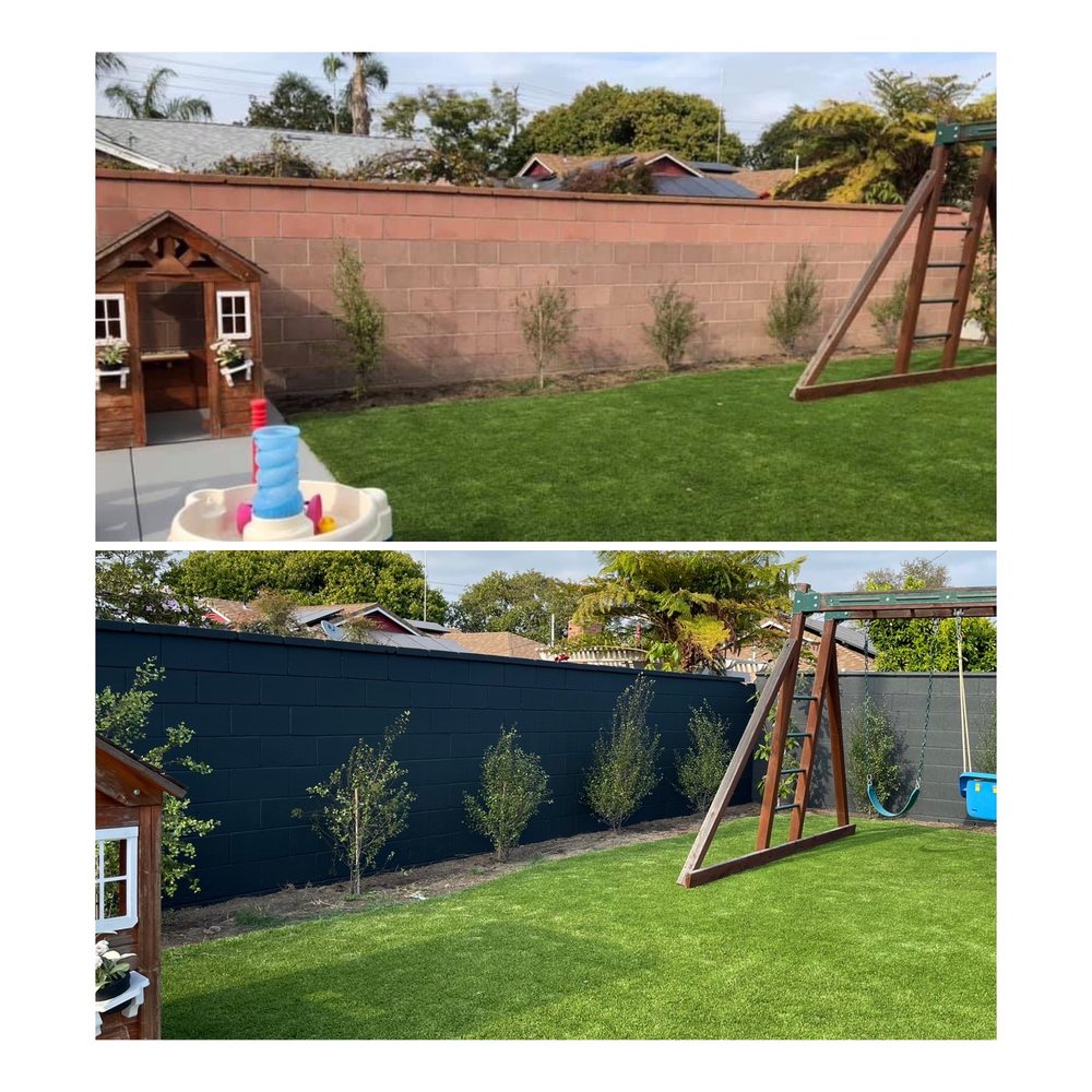 Block Wall: Before and After - Hendrix Painting